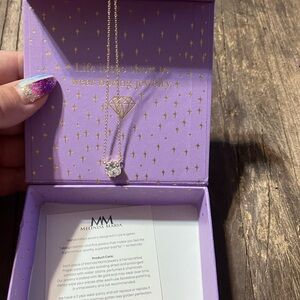 Melinda Maria The Monarch Cushion Cut Gold Necklace